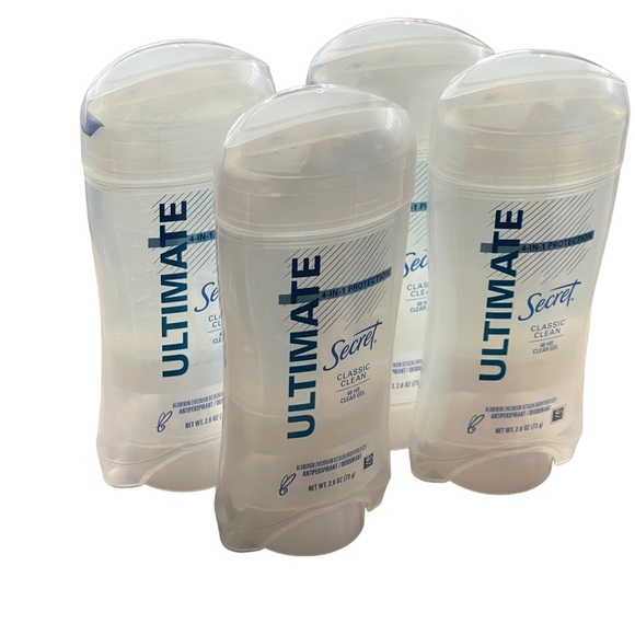 Secret Ultimate Deodorant Classic Clean 2.6 oz 48 Hr Clear Gel Exp 6/23 Lot Of 4 - Picture 1 of 5